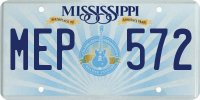 MS license plate MEP572