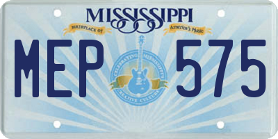 MS license plate MEP575