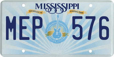 MS license plate MEP576