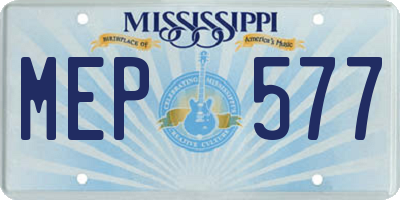 MS license plate MEP577