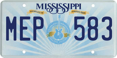 MS license plate MEP583