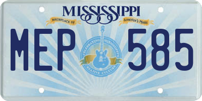 MS license plate MEP585