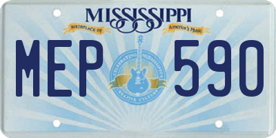 MS license plate MEP590