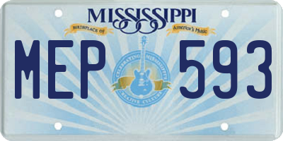 MS license plate MEP593