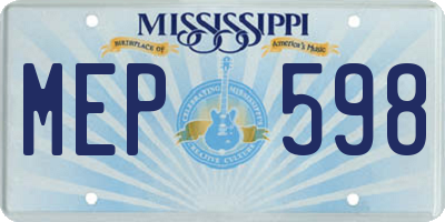 MS license plate MEP598