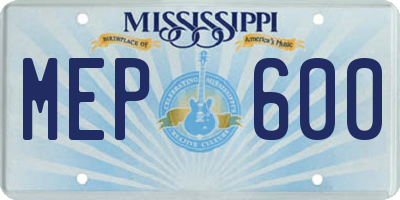 MS license plate MEP600