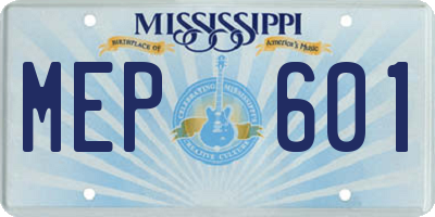 MS license plate MEP601