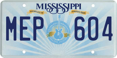 MS license plate MEP604