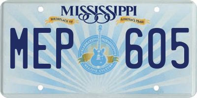 MS license plate MEP605