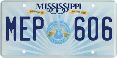 MS license plate MEP606