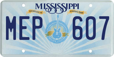 MS license plate MEP607