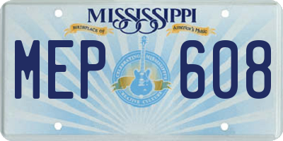 MS license plate MEP608
