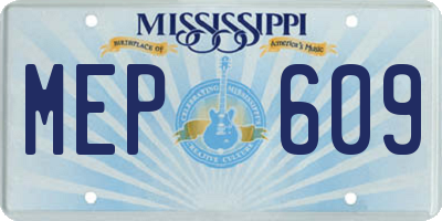 MS license plate MEP609