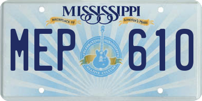 MS license plate MEP610