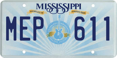 MS license plate MEP611