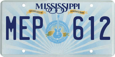 MS license plate MEP612