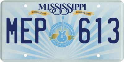 MS license plate MEP613