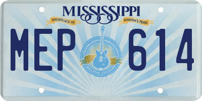 MS license plate MEP614