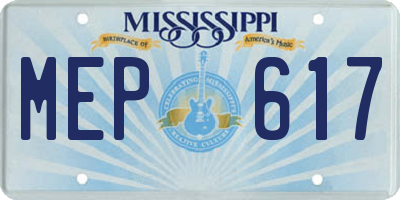MS license plate MEP617