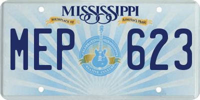 MS license plate MEP623