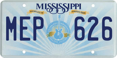 MS license plate MEP626