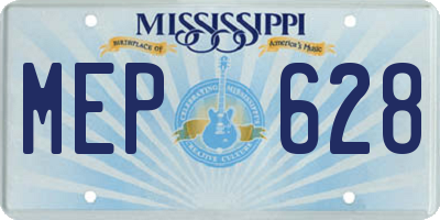 MS license plate MEP628