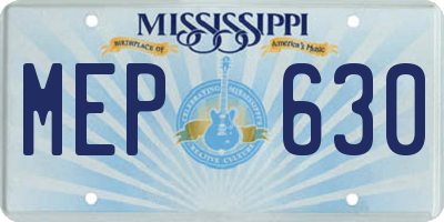 MS license plate MEP630