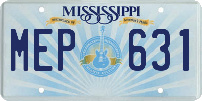 MS license plate MEP631