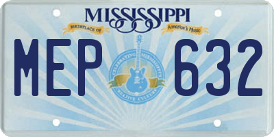 MS license plate MEP632
