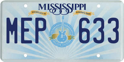 MS license plate MEP633