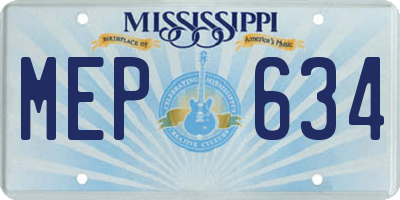 MS license plate MEP634