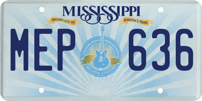 MS license plate MEP636