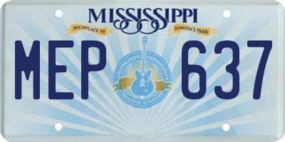 MS license plate MEP637