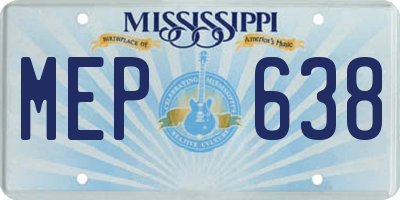 MS license plate MEP638