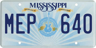 MS license plate MEP640