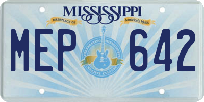 MS license plate MEP642