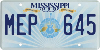 MS license plate MEP645