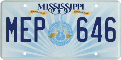 MS license plate MEP646