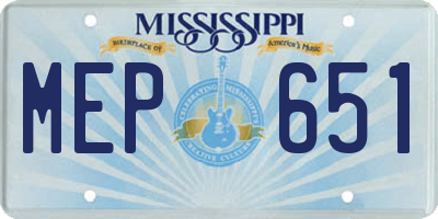 MS license plate MEP651