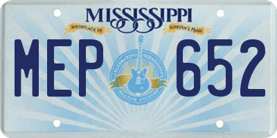 MS license plate MEP652