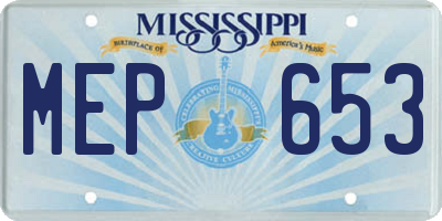 MS license plate MEP653