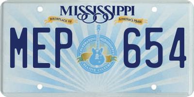 MS license plate MEP654