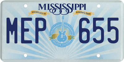 MS license plate MEP655