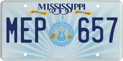 MS license plate MEP657