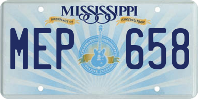 MS license plate MEP658