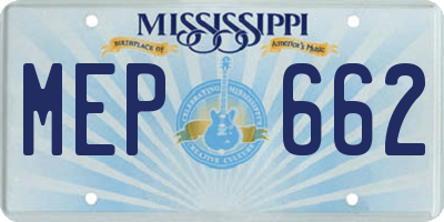 MS license plate MEP662
