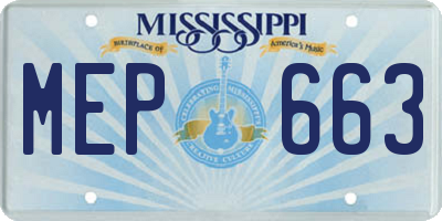 MS license plate MEP663