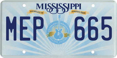 MS license plate MEP665