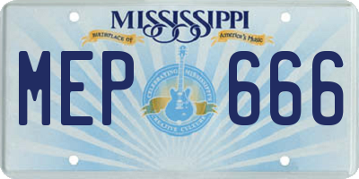 MS license plate MEP666