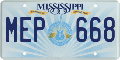 MS license plate MEP668